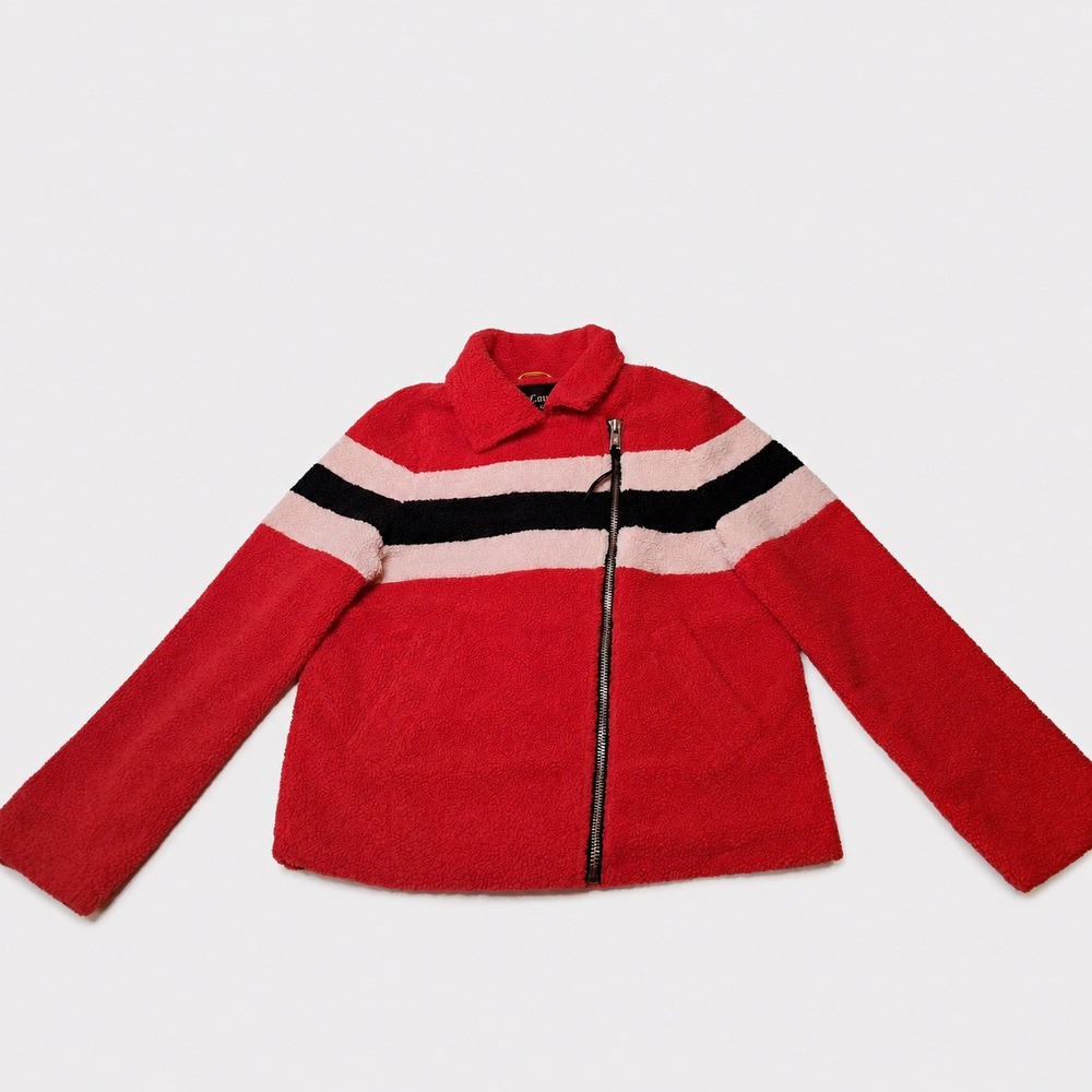 Juicy Couture Black Label Sherpa Teddy Jacket Red Size L